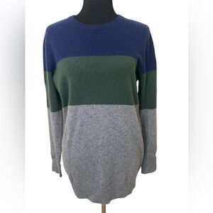 Equipment femme Colorblock cashmere Crewneck tunic sweater